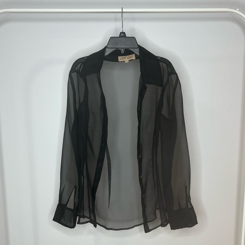 Sheer Black Top